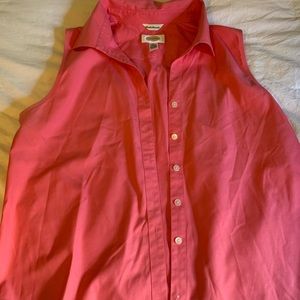 Talbots sleeveless button up in Coral